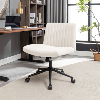 Rhoda羅達布面黑腳可調式盤腿電腦椅-兩色可選16