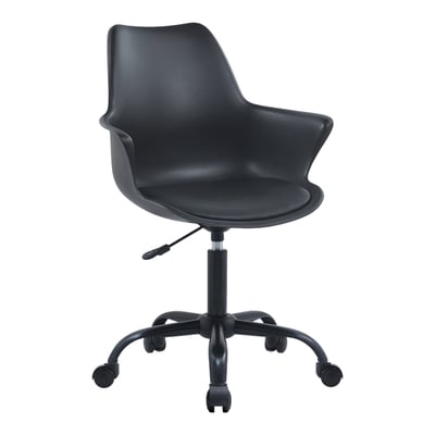 Axe埃克斯簡約軟墊扶手PP黑腳電腦椅-四色可選3