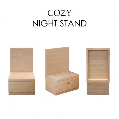 Cozy舒活系1抽收納床頭櫃-原木色2