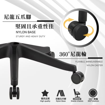 Carlo卡洛意式高階底盤德國網人體工學電腦椅-黑色17