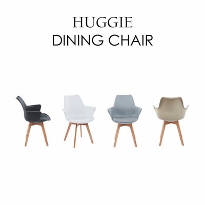 Huggie哈吉簡約軟墊扶手PP櫸木腳餐椅-四色可選5