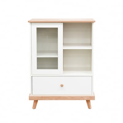 Bucolic田園系1門1開1抽收納實木腳邊櫃-原木色18