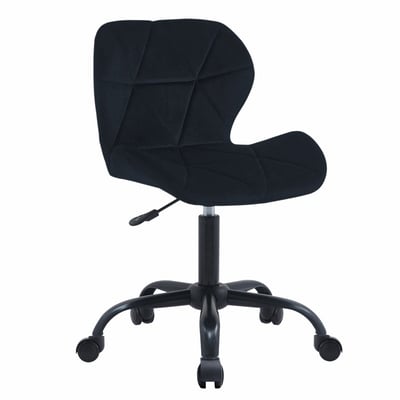 Phyllis菲莉絲造型絨布軟墊黑腳電腦椅-四色可選11