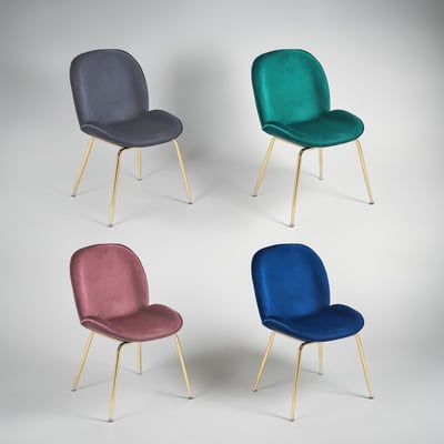 Shell貝殼絨布鍍金腳餐椅-四色可選18