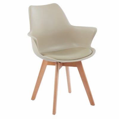 Huggie哈吉簡約軟墊扶手PP櫸木腳餐椅-四色可選4