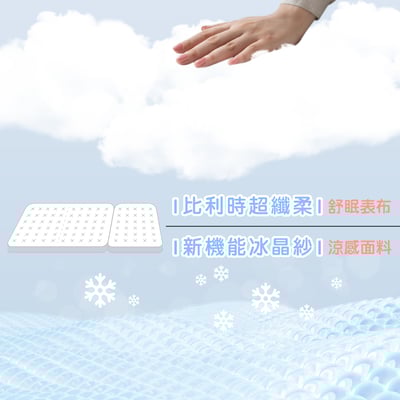摺好睡冰晶紗涼感透氣三折床墊3.5尺-灰色5