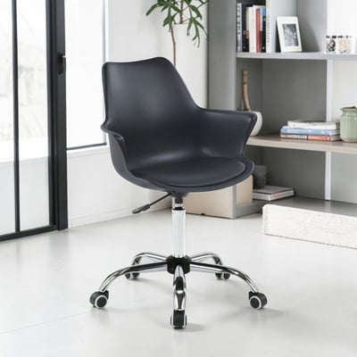 Nate奈特簡約軟墊扶手PP電鍍腳電腦椅-四色可選17