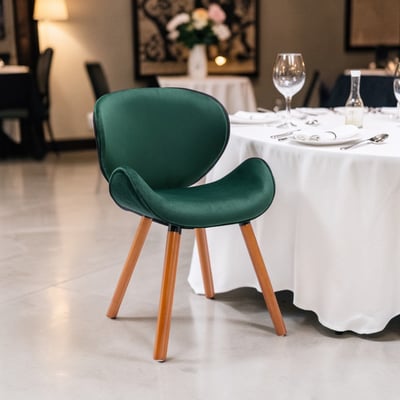 Vigo維格流線絨布實木腳休閒餐椅-五色可選18