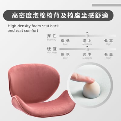 Vigo維格流線絨布實木腳休閒餐椅-五色可選14