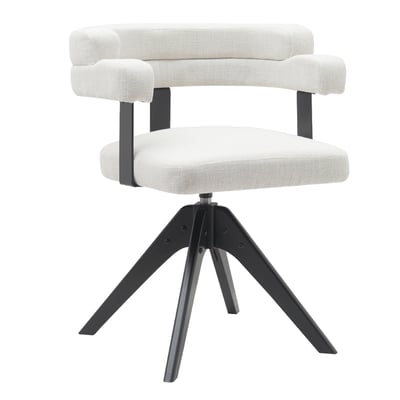 Ozzie奧奇造型扶手布面實木腳旋轉餐椅-三色可選15