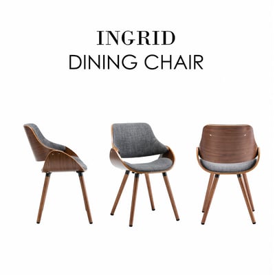 Ingrid英格莉布面曲木餐椅-灰色3