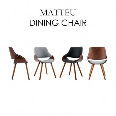 Mattew馬休PU面流線造型曲木餐椅-兩色可選3