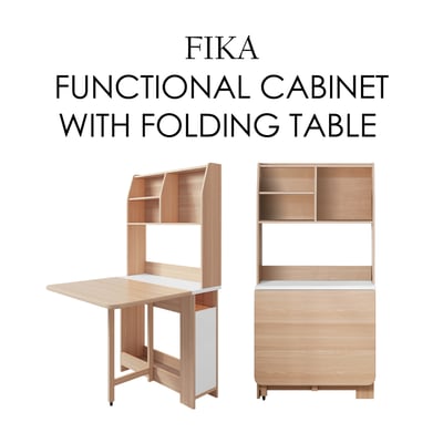 Fika悠享系4開1門蝴蝶長方餐櫃桌-原木色18