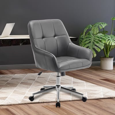 Evone伊凡方格PU面拉扣扶手電腦椅-兩色可選18