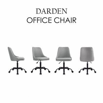 Darden達頓流線布面黑腳電腦椅-深灰色10