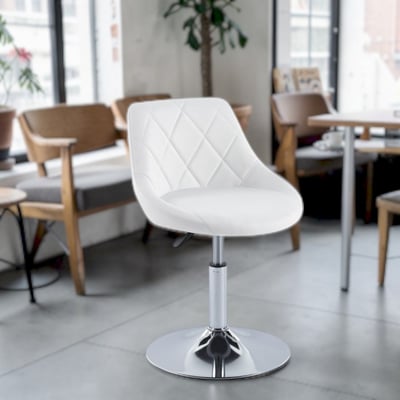 Luke路克菱格紋皮面可調式多功能圓盤椅-四色可選23