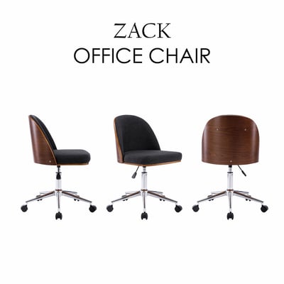 Zack扎克布面雅緻曲木可調式電腦椅-深灰色2