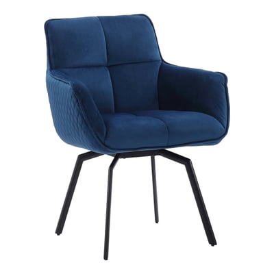 Chris克里斯絨布扶手旋轉休閒餐椅-四色可選4