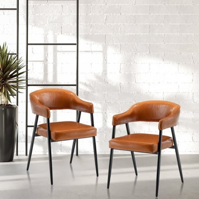 Tori托里PU金屬黑腳A字休閒餐椅-兩色可選16