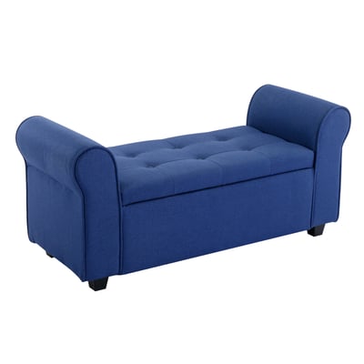 Kyra凱拉歐式拉扣布面扶手收納長凳-三色可選3