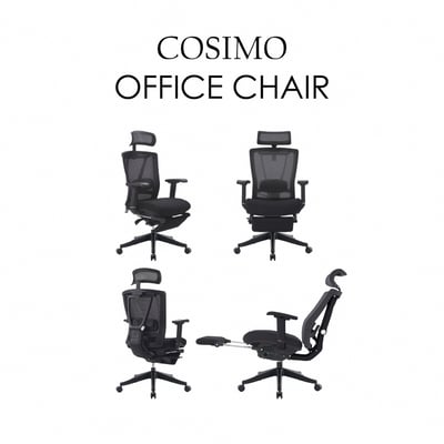 Cosimo科西莫意式高階底盤半網含腳凳人體工學電腦椅-黑色17