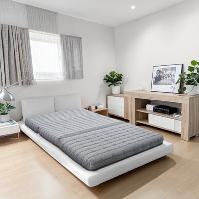 摺好睡冰晶紗涼感透氣三折床墊3尺-灰色12