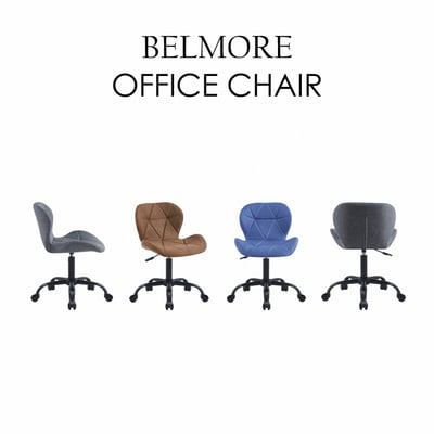 Belmore貝爾莫爾菱格紋布面簡約黑腳電腦椅-三色可選10
