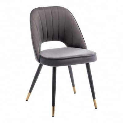 Richie里希直紋絨布腳包金邊休閒餐椅-四色可選4