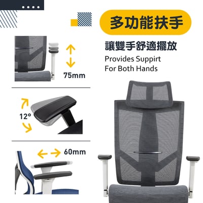 Heller海勒高階底盤德國網人體工學電腦椅-兩色可選11