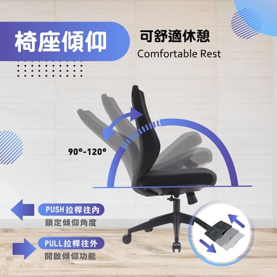 Turbo 1.0 極速黑框中背半網人體工學電腦椅-黑色11