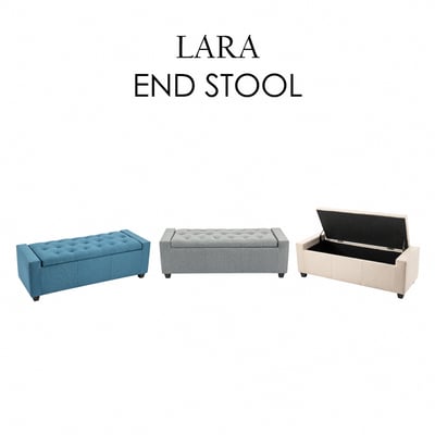 Lara勞拉簡約歐式拉扣布面收納長凳-三色可選4
