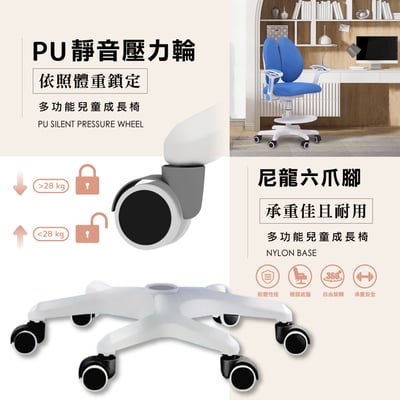 粉紅JOCO喬可兒童成長桌椅組(贈燈及書架)20