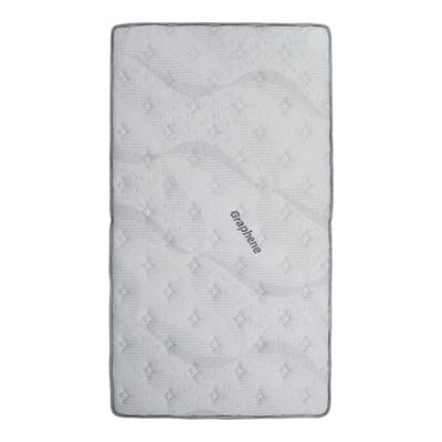 摺好睡石墨烯透氣對折獨立筒床墊3尺-淺灰色12