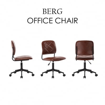 Berg柏格大菱格紋工業風電腦椅-棕色2
