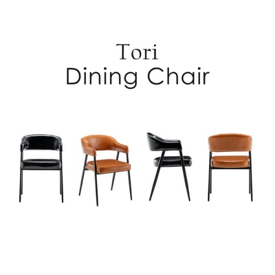 Tori托里PU金屬黑腳A字休閒餐椅-兩色可選3