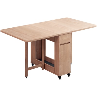 Fika悠享系1抽1門折合蝴蝶長方餐桌-幅140cm-原木色1