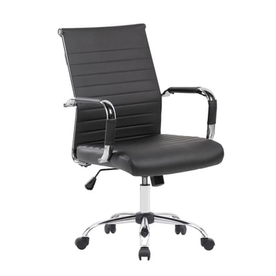 Bard巴德中背厚坐墊扶手可調式電腦椅-黑色1