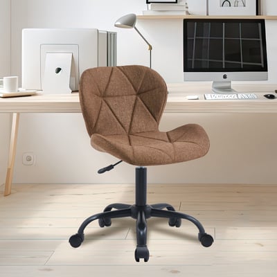 Belmore貝爾莫爾菱格紋布面簡約黑腳電腦椅-三色可選18