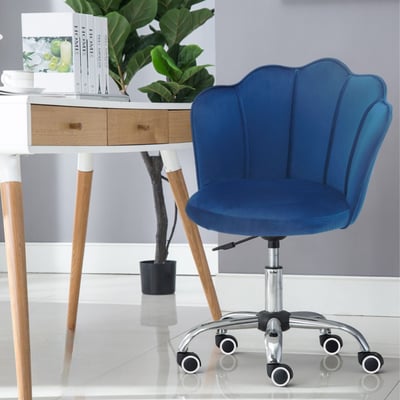 Petal小花瓣絨布造型電鍍電腦椅-三色可選16