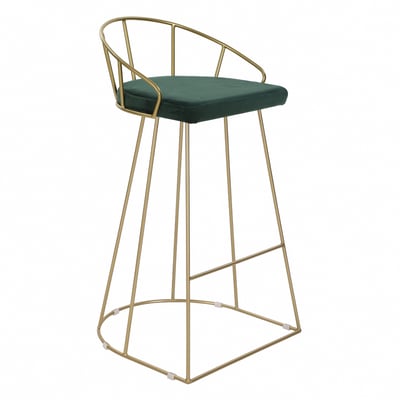 Saige賽吉絨布金框網美吧檯椅-坐高74cm-四色可選1