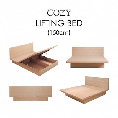 Cozy舒活系多功能收納掀床架-雙人5尺-原木色16