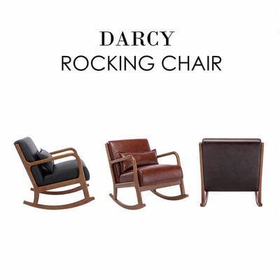 Darcy達西PU面實木框單人休閒搖椅-三色可選4