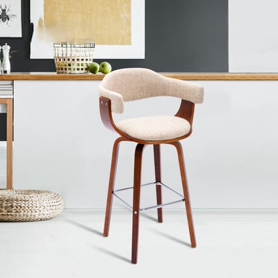 Nelly奈莉布面曲木可旋轉固定吧檯椅-坐高71cm-兩色可選16