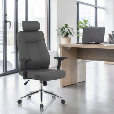 瑪特輕柔PU高背扶手可升降電腦椅-三色可選18