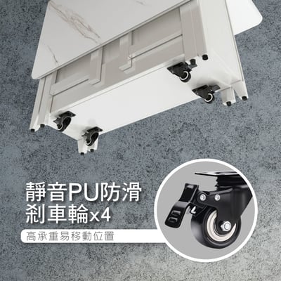 Fika悠享系1抽1門折合蝴蝶長方餐桌-幅130cm-大理石紋15