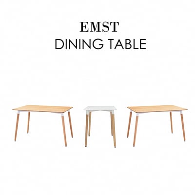 EMST北歐簡約實木腳長方桌-120x60cm-兩色可選3