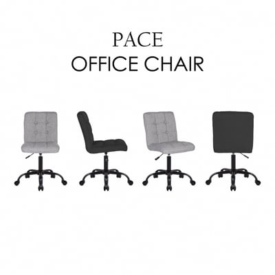 Pace佩斯可調式布面方格黑腳電腦椅-兩色可選10