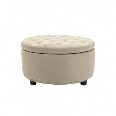 Nala娜拉菱紋拉扣布面鉚釘邊圓凳-幅76cm-兩色可選12