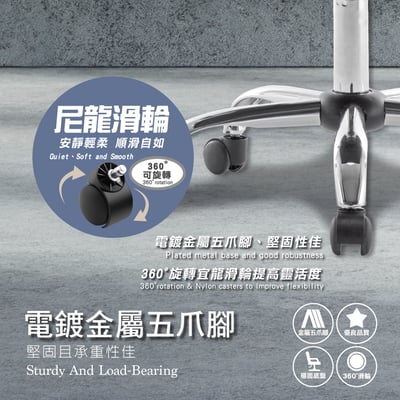 Cyrus賽洛斯中背半網扶手電腦椅-黑色14