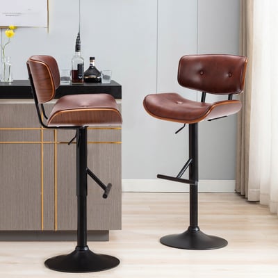 Atticus亞提庫斯復古拉扣曲木可調式吧檯椅-三色可選20